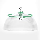 PFNRTH Rotating Squirrel Baffle for Bird Feeders,12" Clear Dome Rain Guard. | Two-Ways:Bird Feeder Dome or Baffle for Bird Feeder Pole