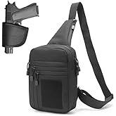 FLWVOG Concealed Carry Crossbody Bag for Men, Ccw Sling Bag EDC Carry Bag Shoulder Chest Pack Gun Bags for Handguns.