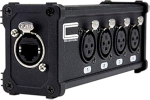 COLUBER CABLE 4 Channel 3-Pin XLR Female Adapter to Single Ethercon Cable -Compact Cat6 Multi Network Snake Receiver- For Live Stage, Home Studio Recording- XLR, AES, DMX Channels Over RJ45 Cat5/Cat6 Ethernet Cable