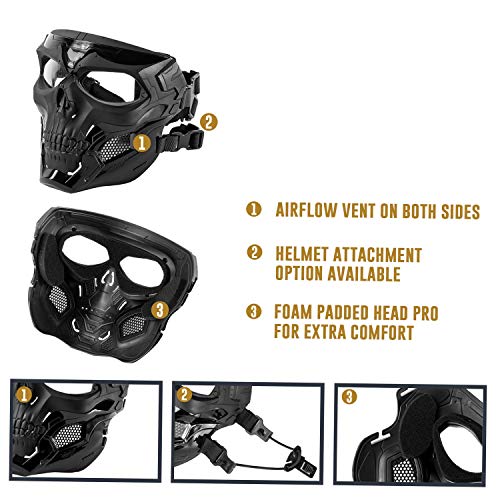 Black Orca Skull FullFace Mask for Airsoft Helmet Pricepulse