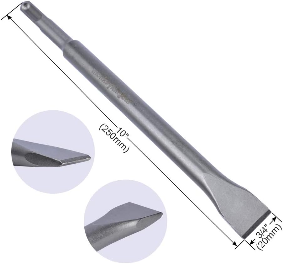 Monkey King Bar Chisel Set including SDS Plus Shanks, 4pc Masonry Concrete Drill Bit Set - Image 3