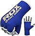 RDX Boxing Inner Mitts Hand Wraps MMA Fist Protector Bandages, Large, Blue, Large, Blue