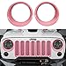 Hooke Road Pink Jeep JK Headlight Cover Front Light Bezels Inserts for 2007-2018 Jeep Wrangler JK
