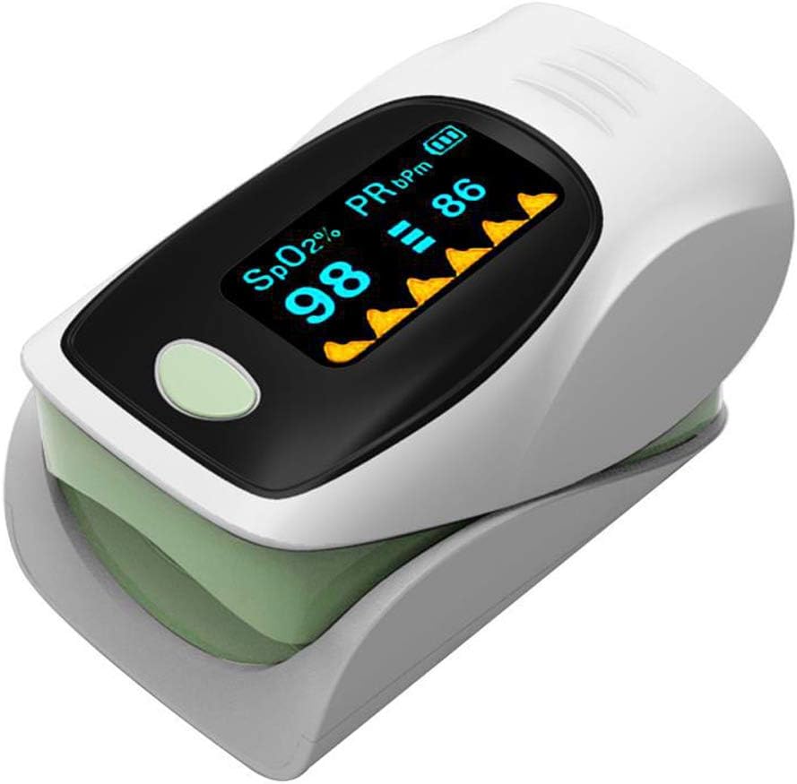 Fingertip Pulse Oximeter Fingertip - Oxygen Saturation Monitor - with Heart Rate Detection - Lanyard -Without battery,Green