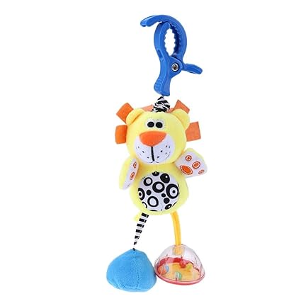 VIPECO Durable Baby Kids Toys Rattles Plush Toy Animal Clip Baby Hanging Toys(Lion) Material: Plush