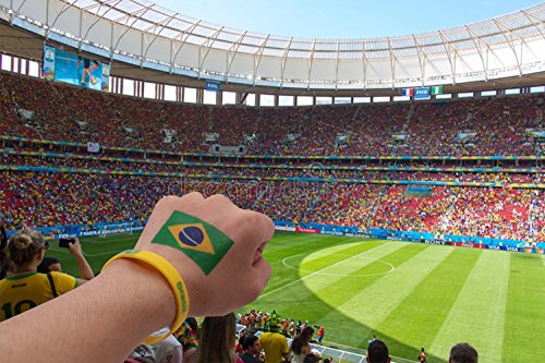 image for voidsyn Brazil Flag Silicone Rubber Wristband Bracelets,Tattoo Sticker