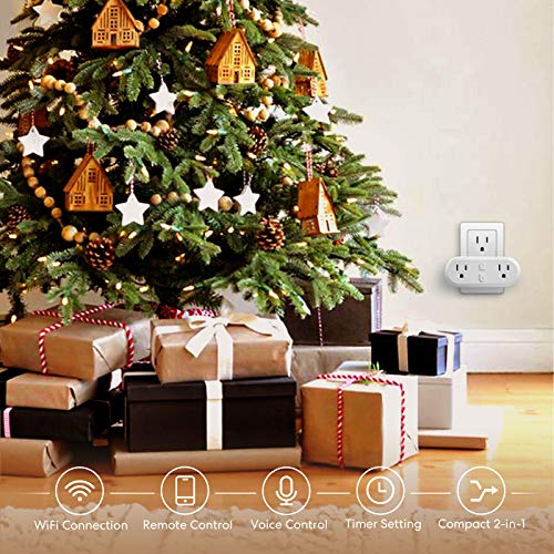 Meross Smart Wi-Fi Dual Plug, 15A Smart 2-in-1 Outlet, Support Apple HomeKit, Siri, Alexa, Echo, Google Assistant and… - Image 3
