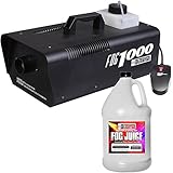 Heavy Duty 1000 Watt Fog Machine W/Remote and One Gallon Fog Juice - Impressive 8,000 Cubic ft. per minute