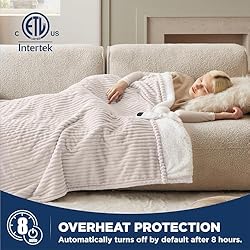 Bedsure Heated Blanket Electric Twin - Soft Ribbed