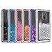 Dexnor Compatible with LG Stylo 4 Case LG Q Stylus Case Hard Clear Glitter 3D Flowing Liquid Cover TPU Silicone + PC 3 Layer Shockproof Protective Heavy Duty Defender Bumper for Girls/Women - Silver