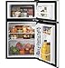GE HC32TW10SV Haier 3.2 Cu. Ft. Compact Refrigerator with Full-Width Glass Shelves, True Separate Freezer, Dispense-a-Can® Storage, and Interior Lighting, in Virtual Steel