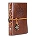 EvZ Leather Writing Journal Notebook, 5 Inches Vintage Nautical Spiral Blank String Diary Notepad Sketchbook Travel to Write in, Unlined Paper, Retro Pendants, Classic Embossed, Retro Brown