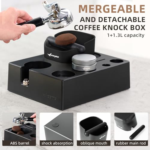 Knock Box Espresso 4 In 1 - Con Tamper E Porta Polvere, Per Macchine 54/58mm - Foto 8