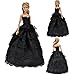 E-TING Beautiful Lace Handmade Doll Clothes Evening Dress Princess Gown Party Outfit for Barbie Doll ( Black )