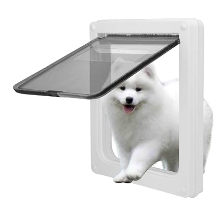 Sailnovo Katzenklappe Hundeklappe 4 Wege Magnet-Verschluss für Katzen, große Hunde 23.5 * 25 * 5.4cm Hundetür Katzentür Haust