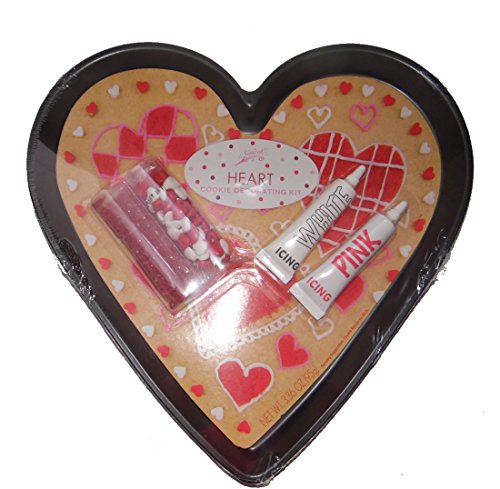 Heart Shape Cookie Decorating Kit with Large Cookie Sheet, Spinkles, Heart Candies & Icing