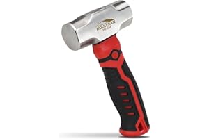 HOUSERAN Sledge Hammer, Mini Sledge Hammer, 1.24lb Sheet Metal Hammer, Drilling Hammer, Small Hammer for Women, Non-Slip Handle, for Demolition, Piling, Rock and Concrete Hammering, Red and Black