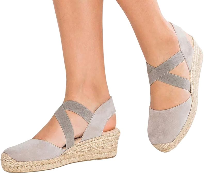 Amazon.com | LAICIGO Womens Platform Wedge Espadrille Heel Closed Toe Slingback D'Orsay Sandals 