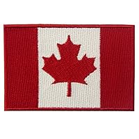 EmbTao Canada Flag Embroidered Patch Canadian Maple Leaf Iron On Sew On National Emblem