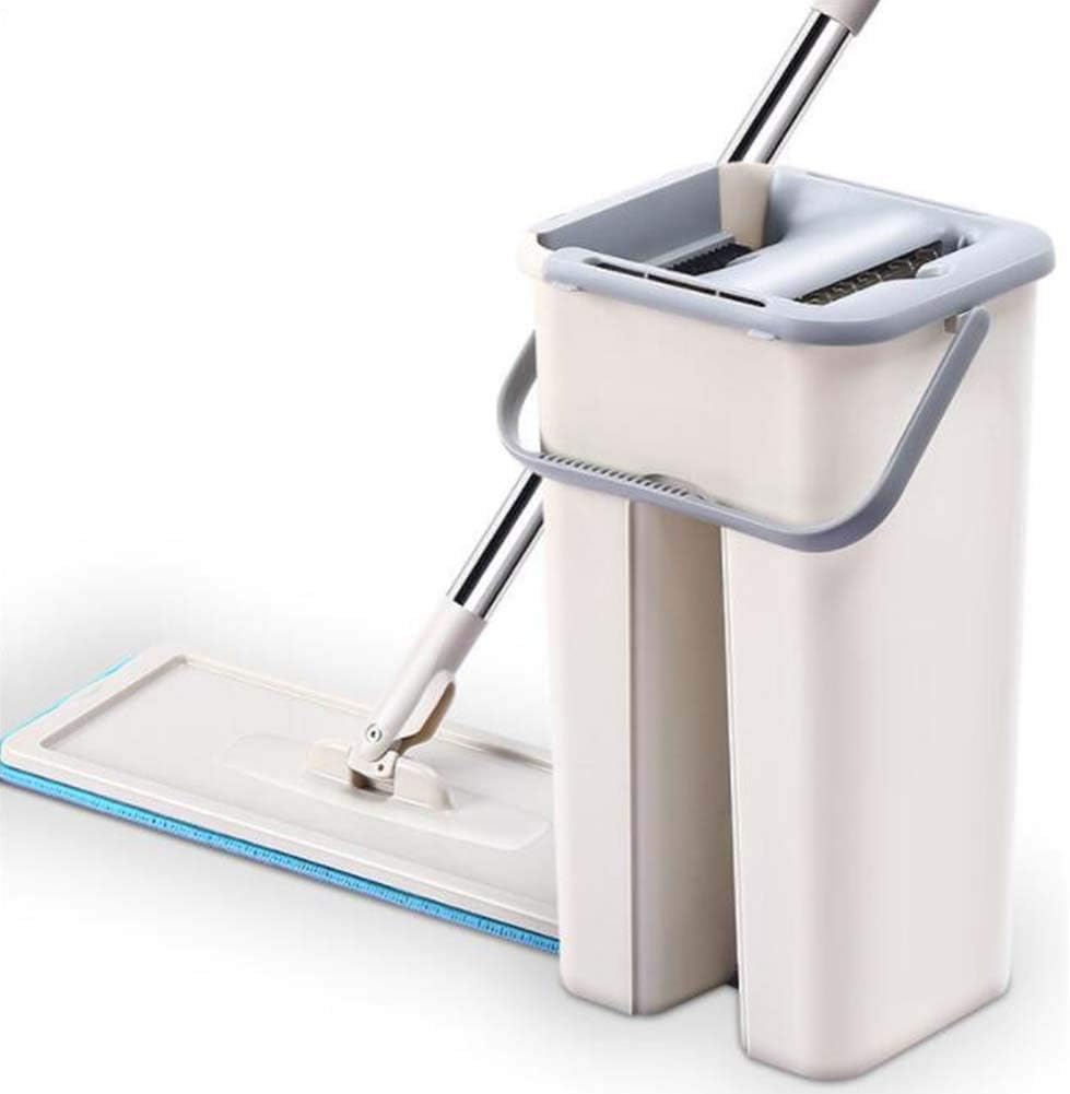 Fregona plana, fregona plana del apretón y cubo mano-libre wringing