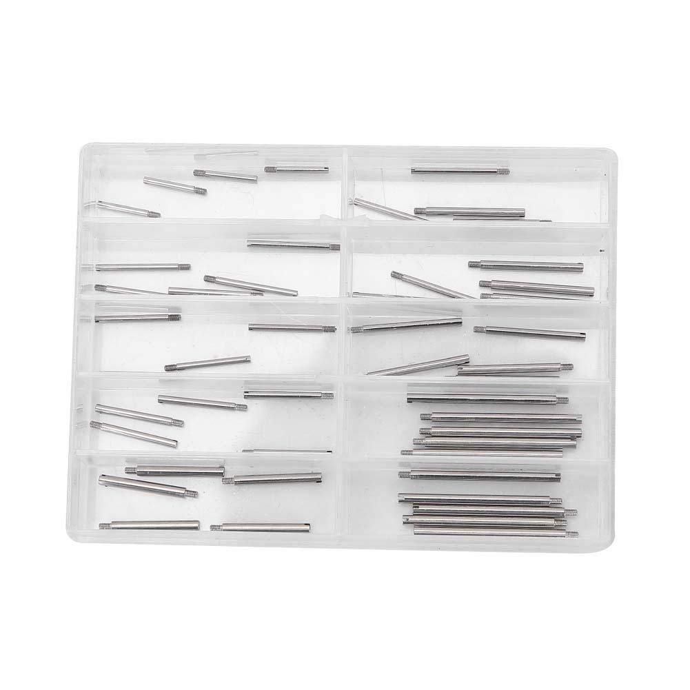 Exblue Watch Strap Screw, 2 Boxes Watch Band Spring Bars Set Watchmaker Tool Accessories with Storage Box Watches Strap Link Pins for All Kinds of Watch