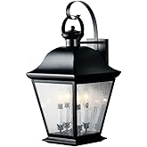 Kichler Mount Vernon 27.75" 4 Light Outdoor Wall Light with Clear Seeded Glass in Black