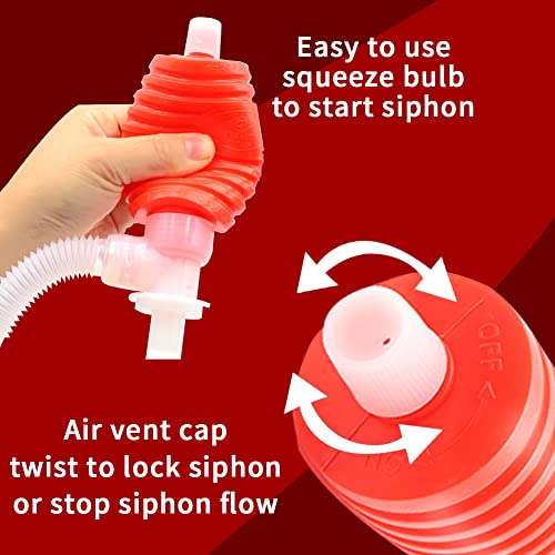 Tezam Siphon Manual Hand Liquid Transfer Pump for Light Oils, Kerosene