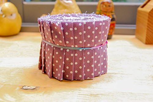 Notions Potions Quilt Jelly Roll 2.5x44" 6.4x112 cm. 20 strips Pastel Purple and White Polka Dot Color tone