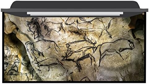 Deep Blue Themes Dinosaur Paint Aquarium Background (<15 Gallons (18Wx15H))