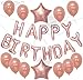 Rose Gold Happy Birthday Balloons – 13 Pieces, 16 inch | Rose Gold Balloon for Birthday Decorations | Rose Gold Happy Birthday Banner | Rose Gold Latex Balloons with Star Foil Balloons for Birthday