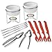 Crabaholik Seafood Tools Set: 12pcs Leg Cracking Crab Utensils Kit -2 Lobster Crackers + 2 Ceramic Butter Warmers + 4 Lobster Knives + 4 Crab Leg Forks Picks | Stainless Steel & Heavy-Duty Nut Cracker