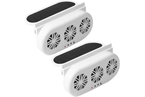MYUOOT Car Window Fan with 3 Air Outlet,Car Solar Powered Exhaust Fan Solar Powered Car Fan Solar Car Fan Vehicle Ventilation Fan Auto Air Vent for Most of Cars,White,2 Pack