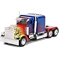 Jada Optimus Prime Truck with Robot on Chassis from Transformers Movie Hollywood Rides Series Diecast Model, 1:32 Scale