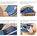 Labato Style Women's Floral Print Breathable Soft Leather Slip Resistant Walking Loafer Flats (Blue, 8 B(M) US)