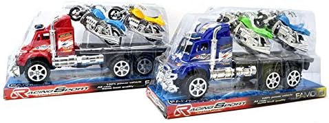 2 Pcs Toy Truck Transporter Trailers with 2 Halley Motors