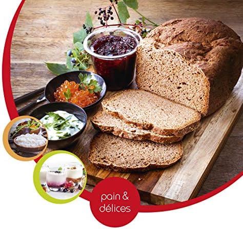 Moulinex Pain et Delices Machine à pain 1Kg 720W  20 programmes automatiques Programme sans gluten Programme yaourt Pain maison Pizza Pâte Confiture Porridge Yaourt Fromage frais Noir Inox OW240E30