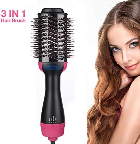 Miljoona Hot Air Brush, One-Step Hair Dryer Styler for Women/Men and Straightener Curling Iron Brush Fast Hair Styling for All Hair Type with 2 Speed Plus Cool Setting
