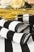 Ling's moment Classical Durable Black and White Striped Table Runner for Wedding Graduation Bachelorette Party Table Decorations - Cotton Canvas Fabric 12