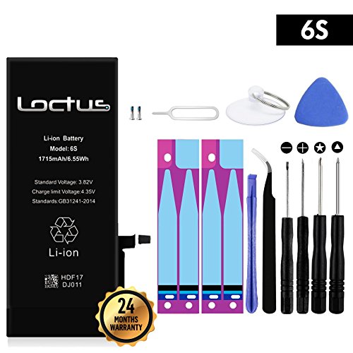 1715mAh Battery for iPhone 6S with Complete Replacement Tool Kit, Two Sets of Adhesive Tape and Instructions Included by LOCTUS 24 Months Warranty