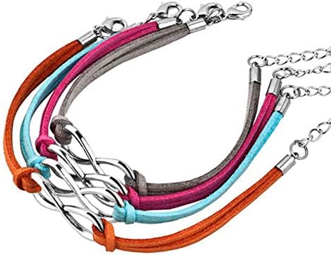 2pc/4pc Handmade Wristband Rope Matching Friendship Multi Color Leather Infinity Bracelet