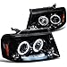 Dual Halo Led Glossy Black Projector Head Lights Made For And Compatible With 2004-2008 F-150 F150 04 05 06 07 08