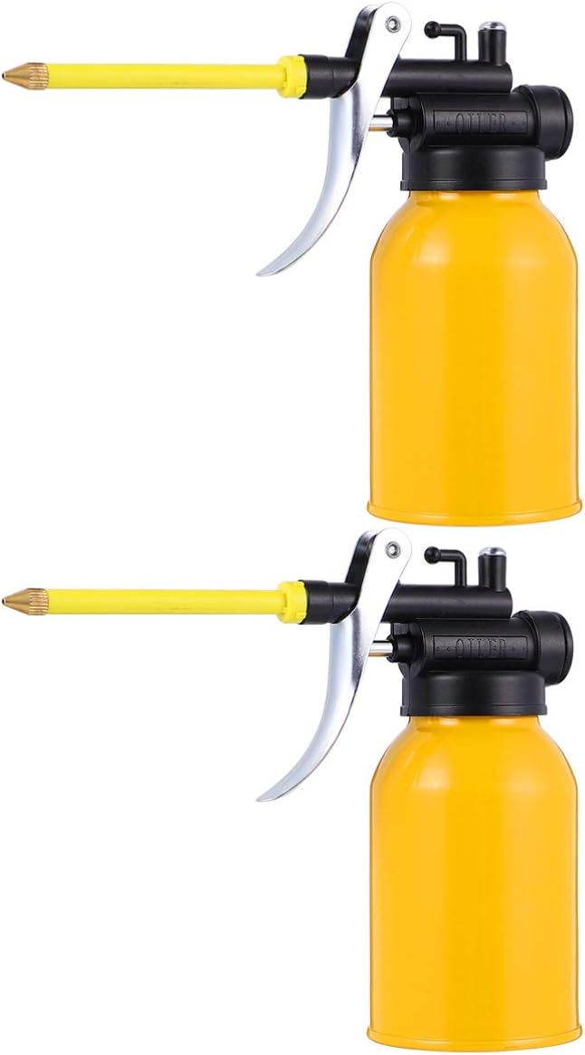 Garneck Oil Can Pump Oiler 250ml Metal High Pressure Oiler