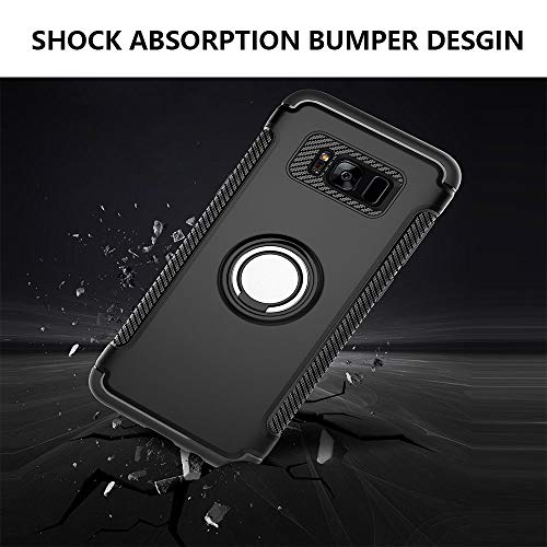 Cover for Samsung Galaxy S8&S8 Plus Case, 2 in 1 360 Degree Ring Stand Dual Layer TPU Bumper Shockproof Support Magnetic Car Mount Holder Thin Case for Galaxy S8+ (4, Samsung Galaxy S8) - Thumbnail 4