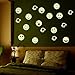 2 Sheets Glow in The Dark Wall Decal Stars/Moon Luminous Fluorescent Stickers for Kids'/Baby's Bedroom Decor DIY Art Decals Light Smile Face 0018 (8.3