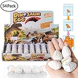 Xosoy Dinosaur Toy, 54 Pcs Dinosaur Eggs with Mini Dinosaur Toys Inside | Novelty Magic Hatching Growing Dinosaur Egg | Best Children Gift (54pcs)