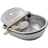 Automatic Livestock Waterer,304 Stainless Steel, for Cattle Dogs Horses | Float Valve Auto Refill,Rust-Proof, Wall Mount,2.5 L, for Large Dogs Chicken Horses Goats,Farm&amp;Yard Outdoor Use