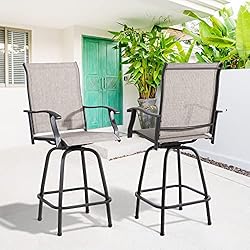 Vongrasig 2 Piece Patio Swivel Bar Chairs, All