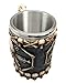 Atlantic Collectibles Large Skeletal Cross Bones Skull Beer Stein Tankard Coffee Cup Drink Mug 12oz