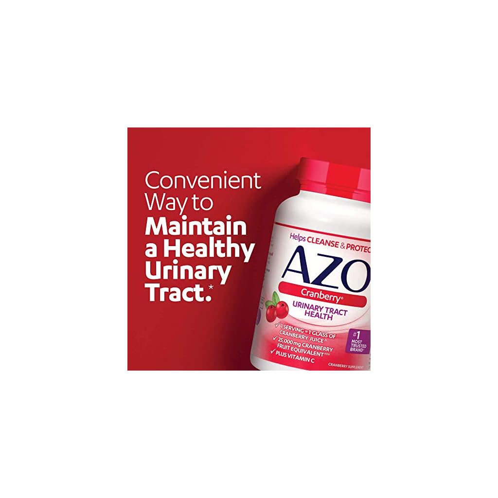 Cranberry Juice For Urinary Tract Health AZO Cranberry Urinary Tract Health Dietary Supplement, 1 Serving = 1