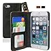 KHOMO iPhone 6 / 6s Plus Case, [Book Collection] - Vintage Book Style Wallet Leather Cover for Apple iPhone 6 + Plus 5.5'' - Black